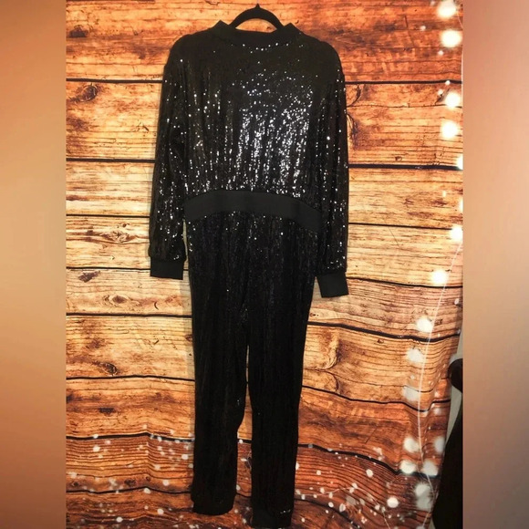 Black Sequin Jumpsuit/ Jogger 1X-2X NWOT - Picture 13 of 16